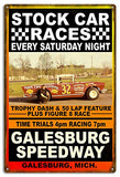 Galesburg Car Races Reproduction Motor Speedway Metal Sign 18×30
