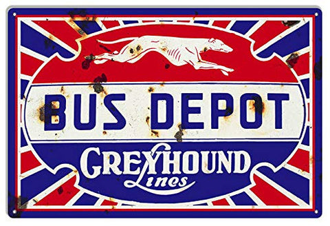 Greyhound Bus Depot Reproduction Vintage Nostalgic Metal Sign 12×18