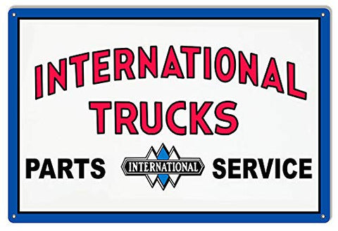 International Trucks Service Reproduction Gas Station Metal Sign 12×18