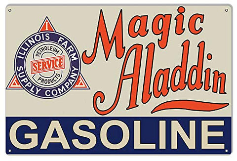 Magic Aladdin Gasoline Reproduction Large Motor Oil Metal Sign 16×24