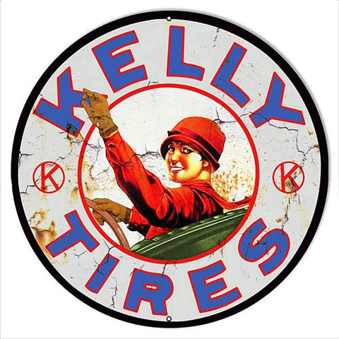 Kelly Tires Vintage Reproduction Metal Sign 24×24