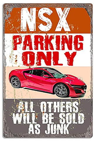 NSX Parking Only Metal Sign By Phil Hamilton 12×18
