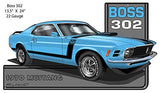Mustang Blue 1970 Series Cut Out Metal Sign By Rudy Edwards 13.5×24