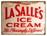 Vintage LaSalles Ice Cream Reproduction Sign 9x12