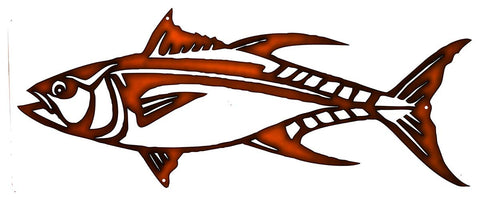 Fish Cut Out Faux Copper Finish Wall Decor Metal Sign 11.9×29.7