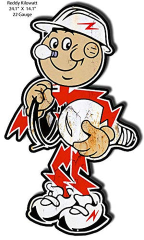 Reddy Kilowatt Cut Out Nostalgic Reproduction Metal Sign 14×24