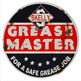 ArtFuzz Grease Master Skelly Reproduction Garage Metal Sign 30 Round