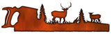 Forest Saw Laser Cut Out Faux Copper Finish Metal Sign 9.5×33.5