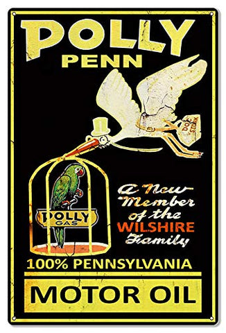 Polly Penn Motor Oil Reproduction Large Gas Station Metal Sign 16×24
