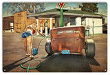 Rat Rod Hot Rod Car Metal Sign By Artist Bob Kramer Original Garage Art 12×18