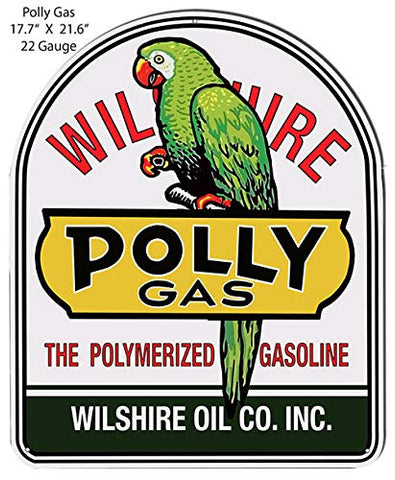 Polly Gas Wilshire Oil Laser Cut Out Metal Sign Gas Motor Oil Garage Shop 17.7?x21?