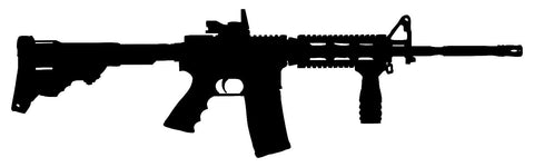 AR-15 Rifle Laser Cut Out Wall Decor Silhouette Metal Sign 7×23.5