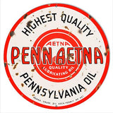 Penn Aetna Motor Oil Reproduction Garage Metal Sign 24×24 Round