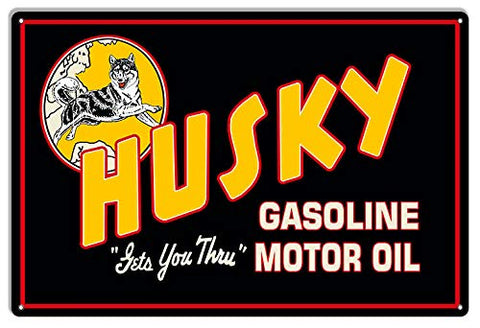 Husky Gasoline and Motor Reproduction Large Metal Garage Art Sign 16X24