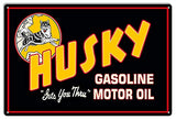 Extra Lrg Husky Gasoline and Motor Reproduction Metal Garage Art Sign 18X30