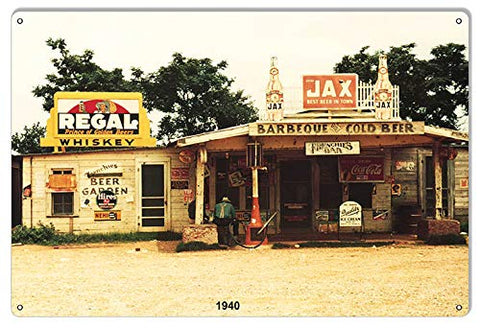 Mom And Pop Old Town Store Reproduction Country Metal Sign 12×18