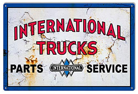 International Trucks Vintage Reproduction Garage Shop Metal Sign 12×18