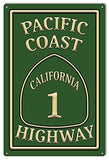 Pacific Coast Highway 1 Garage Shop Metal Sign 12×18