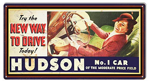 ArtFuzz The New Way to Drive Hudson Automotive Co, Aluminum Sign