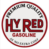 ArtFuzz Hy Red Gasoline Reproduction Garage Metal Sign 30 Round