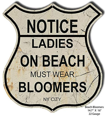 Notice Ladies NY City Laser Cut Out Warning Metal Sign 14.7×16