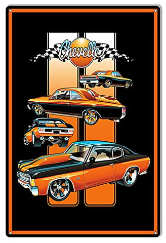 Chevelle Hot Rod Garage Shop Metal Sign By Bernard Oliver 12×18