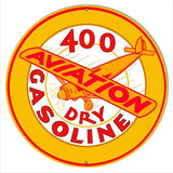 Dry Gasoline Reproduction Aviation Metal Sign 18×18 Round