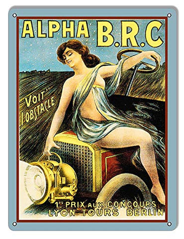 Alpha B.R.C Automobile Reproduction Garage Art Metal Sign 9×12