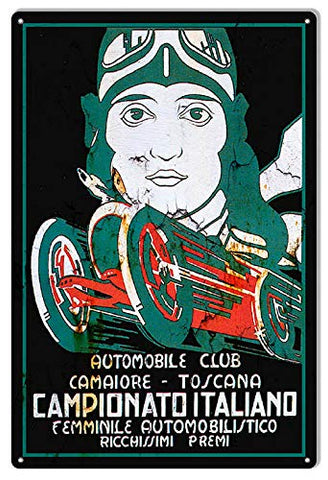 Italiano Automobile Club Reproduction Garage Art Metal Sign 12×18