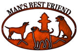 Mans Best Friend Cut Out Faux Copper Finish Metal Sign 15.5×23.6