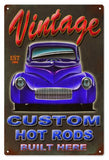 Hot Rods Custom Reproduction Garage Shop Metal Sign 18x30