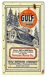 Gulf Gasoline Reproduction Motor Oil Metal Sign 8×14