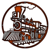 440 Train Engine Cut Out Faux Copper Finish Metal Sign 14.5×14.5