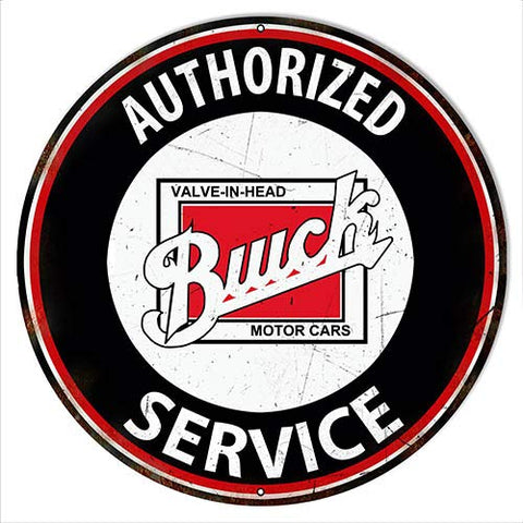 Authorized Buick Service Motor Oil Distressed 24?Metal Repro Garage Art Sign