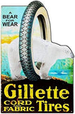 Gillette Tires Reproduction Cut Out Garage Shop Metal Sign 15.8×24