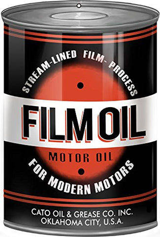 Film Oil Gas Station Reproduction Motor Oil Can Metal Sign 12x18