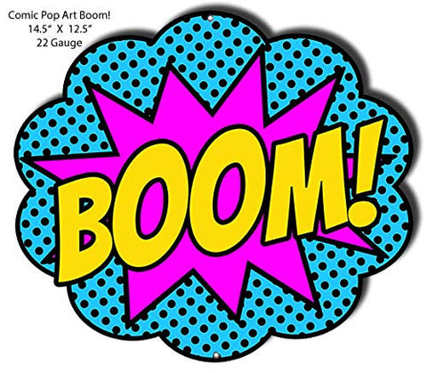 BOOM Comic Pop Art Laser Cut Out Wall Art Metal Sign 12.5×14.5