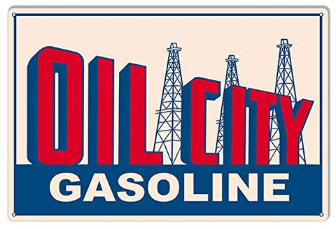 Oil City Gasoline Reproduction Motor Oil Metal Sign 12×18