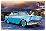 1956 Chevy At Bobs Big Boy Drive In Metal Sign By Artist Bob Kramer 12×18
