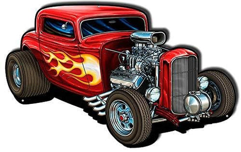 Hot Rod Laser Cut Out Metal Sign By Steve McDonald 14.7×23.4