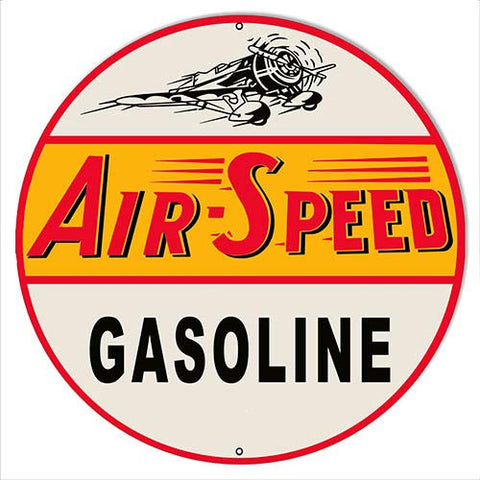 Air Speed Gasoline Reproduction Gas And Motor Oil Metal Sign 24×24