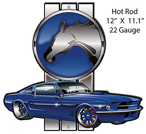 Mustang Hot Rod Car Garage Art Laser Cut Out Metal Sign By Bernard Oliver