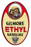 Gilmore Gasoline Cut Out Reproduction Motor Oil Metal Sign 9×14 Oval