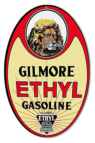 Gilmore Gasoline Cut Out Reproduction Motor Oil Metal Sign 9×14 Oval