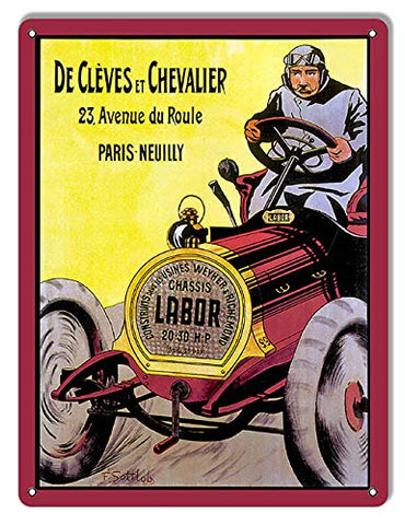 DeCleves Chevalier Garage Art Reproduction Man Cave Metal Sign 9×12
