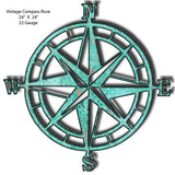 Compass Rose Laser Cut Out Wall Art Metal Sign 24×24