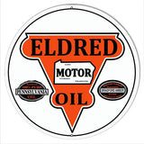 Eldred Motor Oil Reproduction Garage Art Metal Sign 14×14 Round