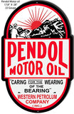 Pendol Motor Oil Cut Out Reproduction Garage Shop Metal Sign 17.8×28