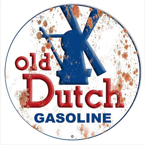 Old Dutch Gasoline Reproduction Large Vintage Metal Sign 19×19