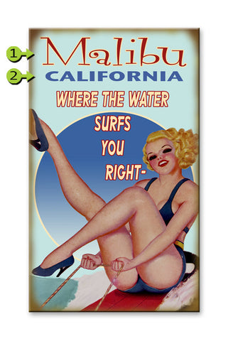 Where the Water Surfs You Right Wood Sign 28x48